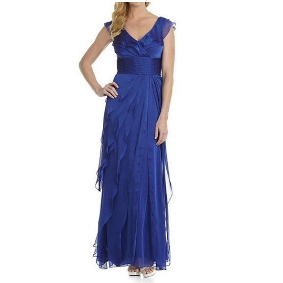 Adrianna Papell Dresses & Skirts - Adrianna papell blue raffle maxi formal dress size 12